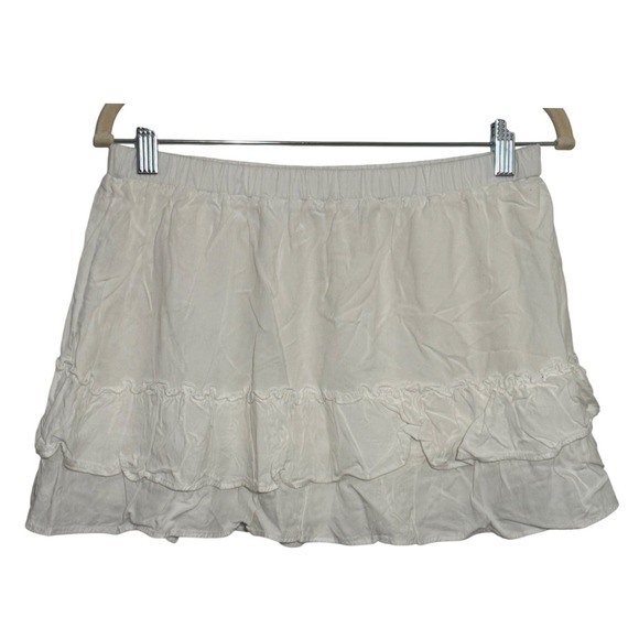 Brandy Melville Dresses & Skirts - Brandy Melville Mini Skirt White Tiered Ruffle Women One Size Boho Coquette
